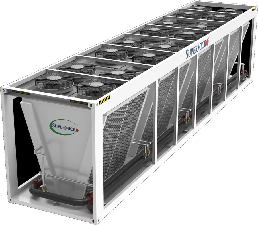 Supermicro dry cooler air-cooled heat exchanger for data center liquid cooling loops