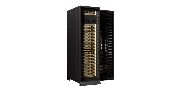 NVIDIA Vera CPU Rack — dense liquid-cooled 48U MGX rack with 256 Vera CPUs for agentic AI and reinforcement learning