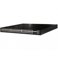 Edgecore DCS209 Data Center Switch AS5812-54T Broadcom Trident II+ based 10GbT/40GbE 1U Ethernet switch with ONIE, 48 RJ45 and 6 40G QSFP+ ports, 2 power supplies (AC), Intel Atom C2538 CPU, C2P airflow