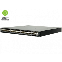 Edgecore DCS208 Data Center Switch AS5812-54X Broadcom Trident II+ based 10GbE/40GbE 1U Ethernet switch with ONIE, 48 SFP+ and 6 40G QSFP+ ports, 2 power supplies (AC), Intel Atom C2538 CPU, P2C airflow