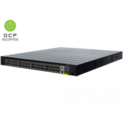 Edgecore DCS204 Data Center Switch AS7726-32X Broadcom Trident III based 100GbE 1U Ethernet switch with ONIE, 32 QSFP28 ports, 2 power supplies (AC), Intel Xeon D1518 CPU, C2P airflow