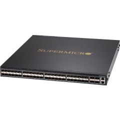 Supermicro SSE-X3348SR 10Gb/s and 40Gb/s 1U Ethernet switch with SMIS (Supermicro Inteligent Switch) software, 48 SFP+ ports and 4 QSFP+ ports, 2 power supplies (AC), reverse (P2C) airflow