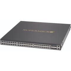Supermicro SSE-X3348TR 10Gb/s and 40Gb/s 1U Ethernet switch with SMIS (Supermicro Inteligent Switch) software, 48 SFP+ ports and 4 QSFP+ ports, 2 power supplies (AC), reverse (P2C) airflow