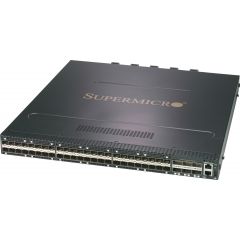 Supermicro SSE-X3548S 10Gb/s and 100Gb/s 1U Ethernet switch with SMIS (Supermicro Inteligent Switch) software, 48 SFP+ ports and 6 QSFP28 ports, 2 power supplies (AC), standard (C2P) airflow