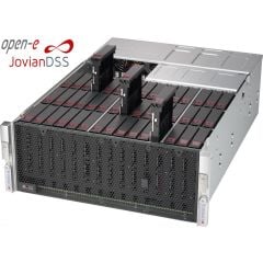 Server Simply Open-E JovianDSS Single node - 4U - Single Intel Xeon Scalable Processors - up to 512GB memory - 45x SATA/SAS - Broadcom 3808 - 2x 10Gb/s RJ45 - 1600W Redundant
