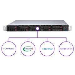 StarWind Virtual SAN for vSphere Enterprise HCI solution - 1U - Single Intel Xeon Scalable Processors - up to 1TB memory - 10x SSD - Broadcom 3916 - 2x 10Gb/s RJ45 - 750W Redundant