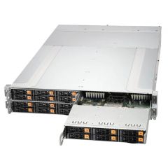 GrandTwin SuperServer SYS-211GT-HNC8R - 2U - 4 nodes - Single Intel Xeon Scalable Processors - up to 4TB memory - 6x NVMe/SAS/SATA - Broadcom 3808 - 2200W Redundant