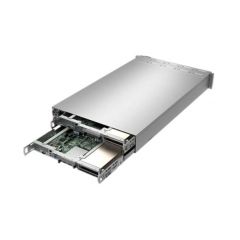 GPU SuperServer SYS-210GP-DNR - 2U - 2 nodes - Single Intel Xeon Scalable Processors - up to 2TB memory - 2x NVMe - 3x GPU - OOB license - 2600W Redundant