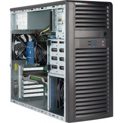 SuperWorkstation SYS-5039C-T - tower - Single Intel Xeon E-2200 Processors - up to 128GB memory - fixed 4x SATA - 2x 1Gb/s RJ45 - 1x Grpahics card - 668W