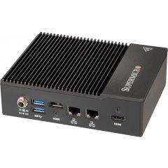 SuperServer SYS-E50-9AP - compact - Intel Atom x5-E3940 Processor - up to 8GB memory - 1x SATA (fixed) and 1x M.2 SATA - 2x 1Gb/s RJ45 - 40W DC adapter