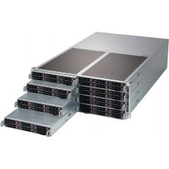 FatTwin SuperServer SYS-F619P2-RC0 - 4U - 8 nodes - Dual Intel Xeon Scalable Processors - up to 3TB memory - 6x SATA/SAS (4x NVMe) - Broadcom 3008 - 2200W Redundant